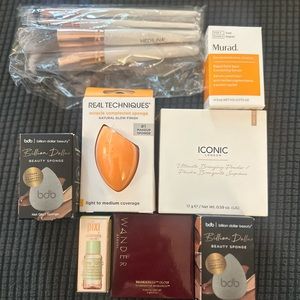 Makeup Bundle Lot NWT makeup sponges, brushes, tonic, spot corrector, bronzer